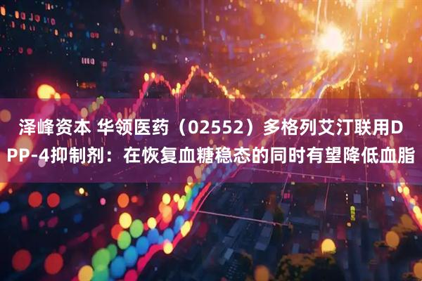 泽峰资本 华领医药（02552）多格列艾汀联用DPP-4抑制剂：在恢复血糖稳态的同时有望降低血脂